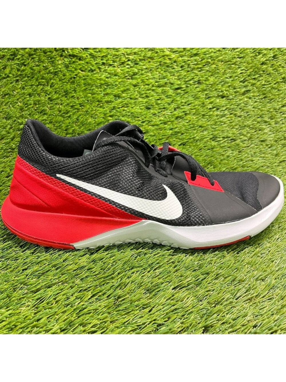 Nike FS Lite Trainer 3 Mens Size 12 Black Red Athletic Running Shoes Sneakers